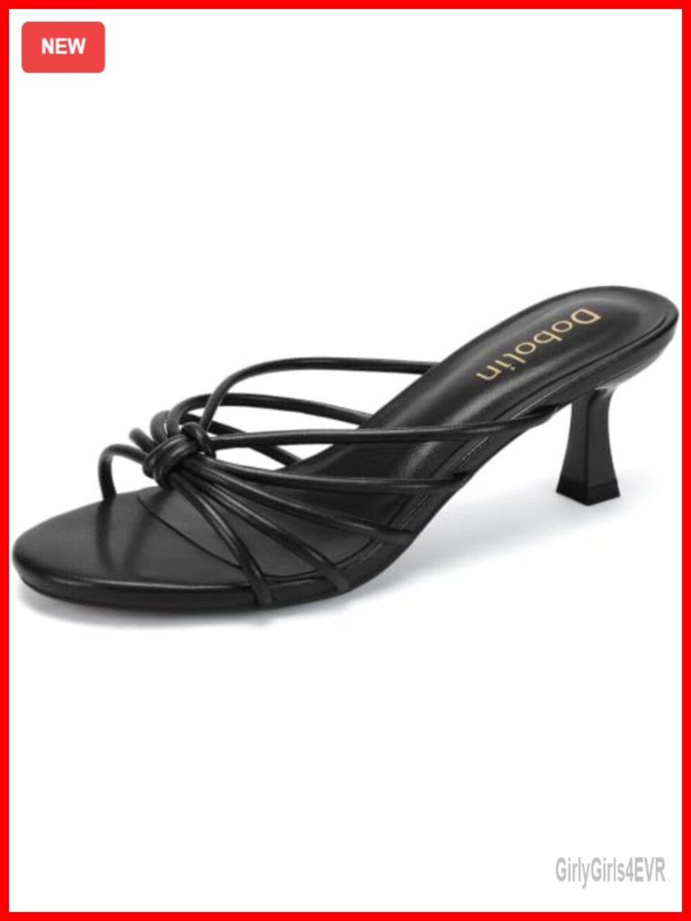 Kitten Heel Sandals for Women Strappy Open Toe Slip On Low Heels